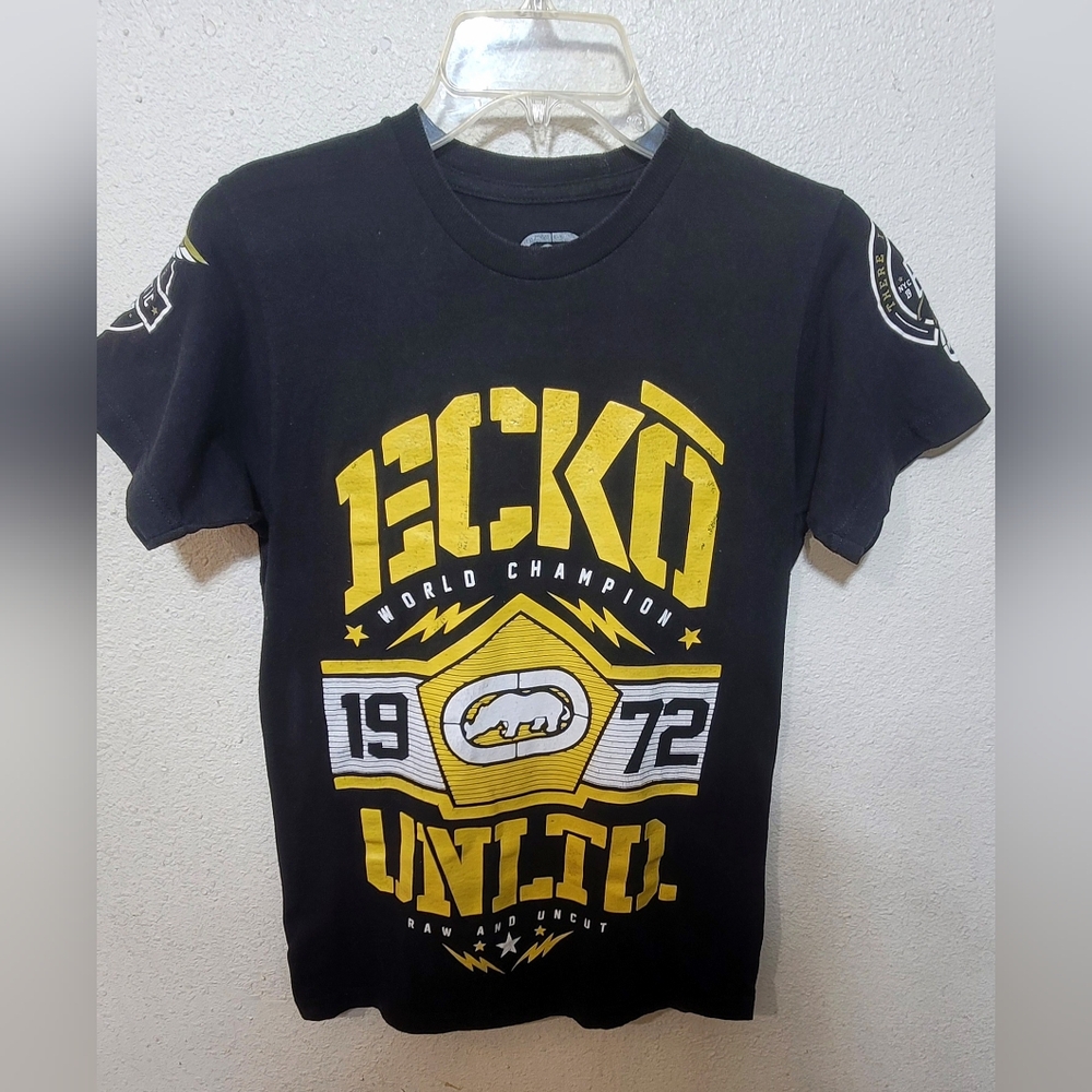 Ecko Unlimited Black Tee with Yellow Graphics